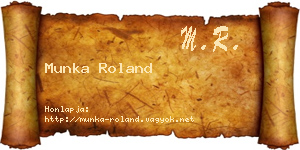 Munka Roland névjegykártya